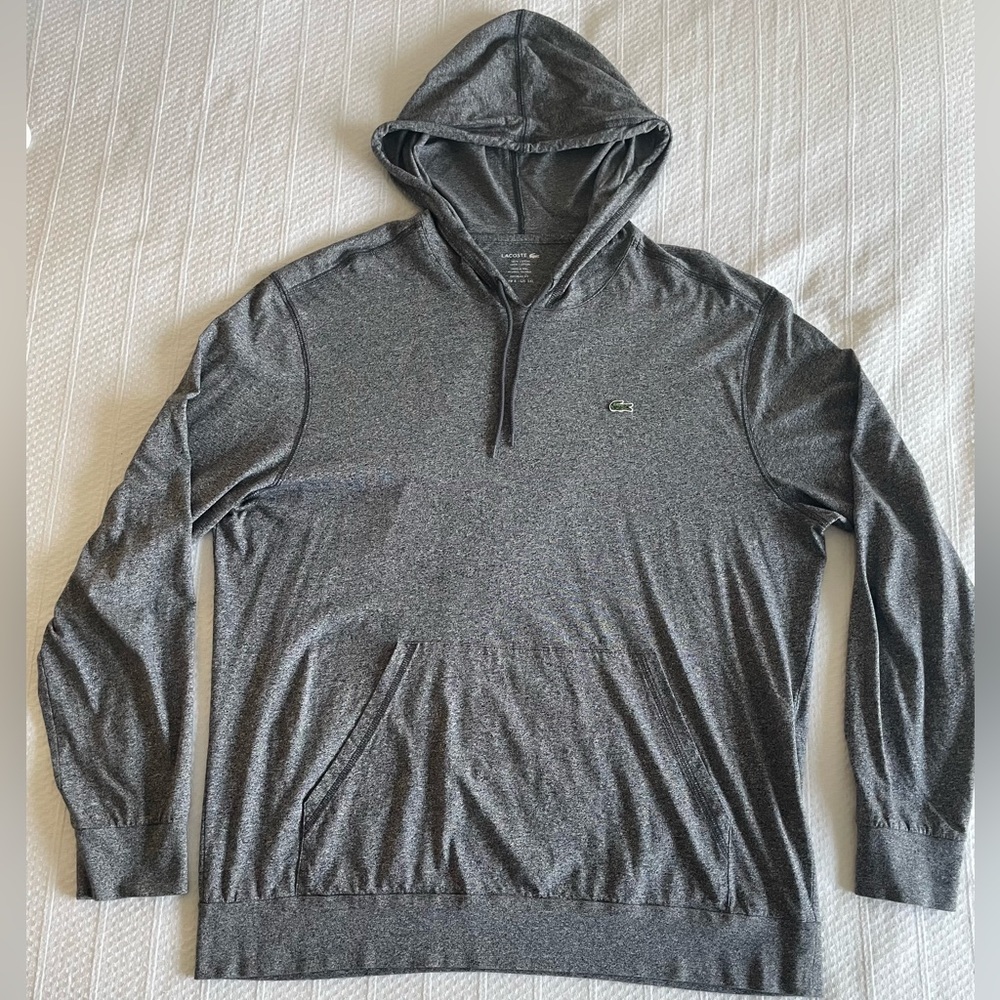 LACOSTE Men’s Long Sleeve T-Shirt Hoodie, Grey